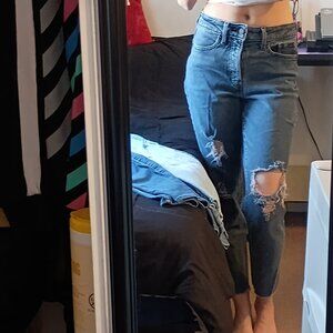 Old Navy faded black ripped jeans